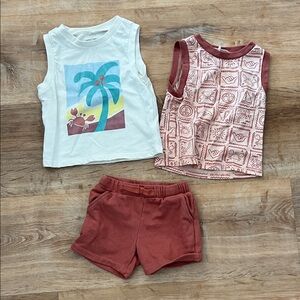 Kids Tropical Graphic Tank Top Set